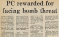 19810703 BOMB THREAT JOHN PURNELL POLICE COMMENDATION CN